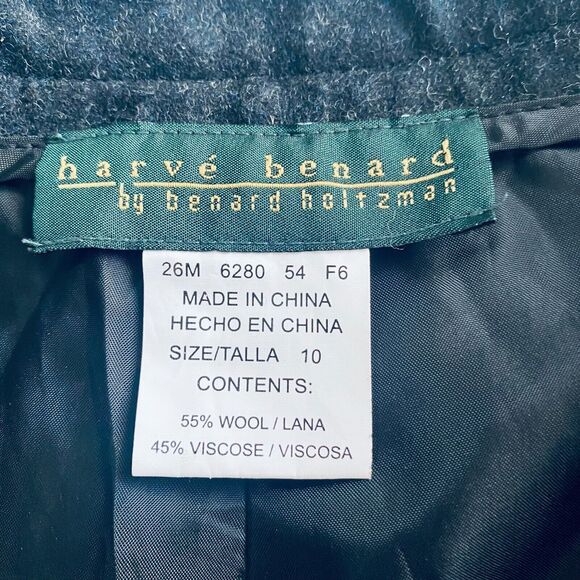 Harve Benard Cropped Pants 10 VINTAGE Charcoal Gray Wool Blend NEW Dead Stock - Picture 7 of 9